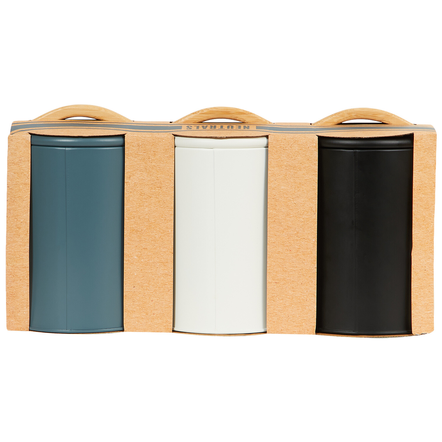 Neutrals Canisters with Wood Handles Image 4