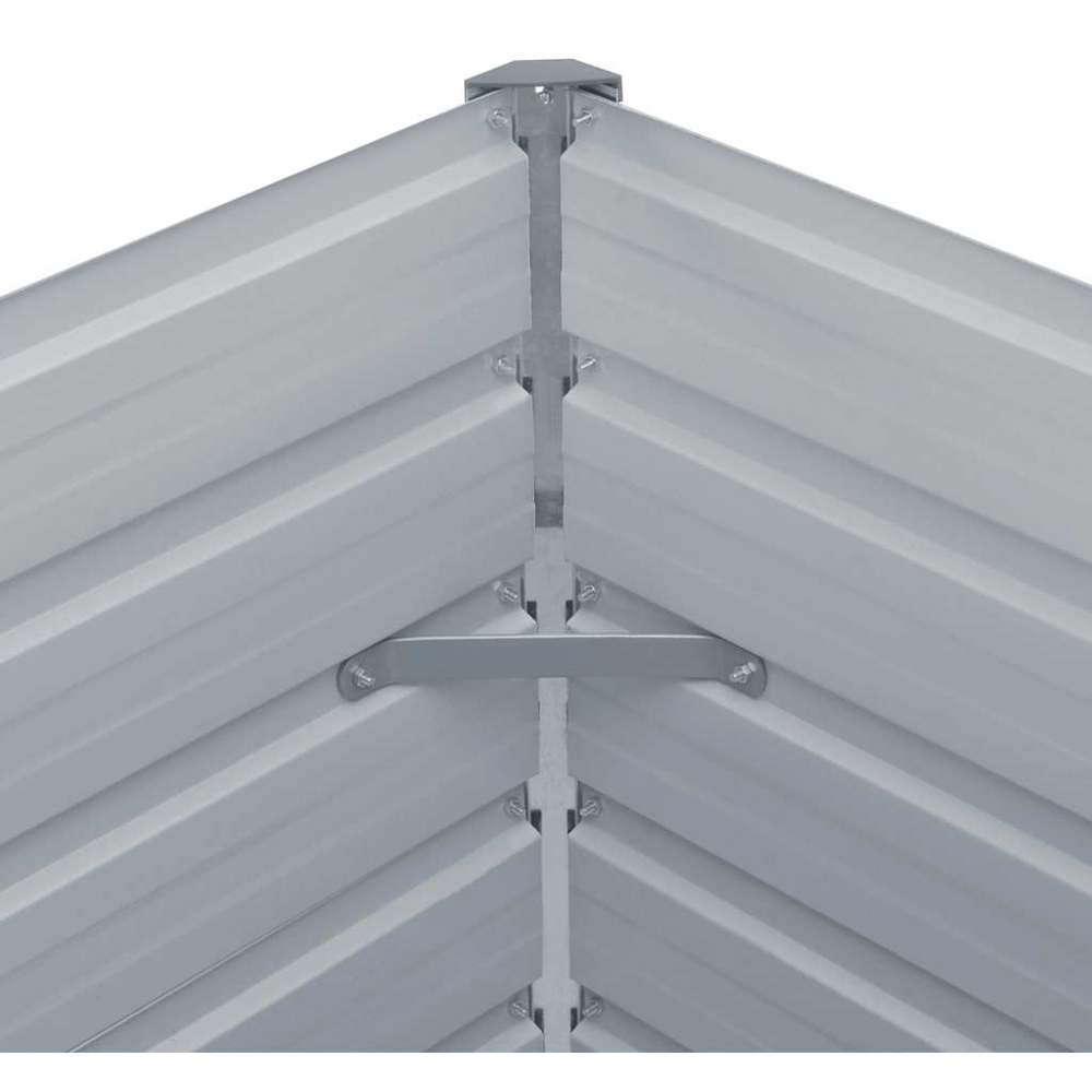vidaXL Grey Galvanised Steel Raised Garden Bed 45 x 129 x 129cm Image 4