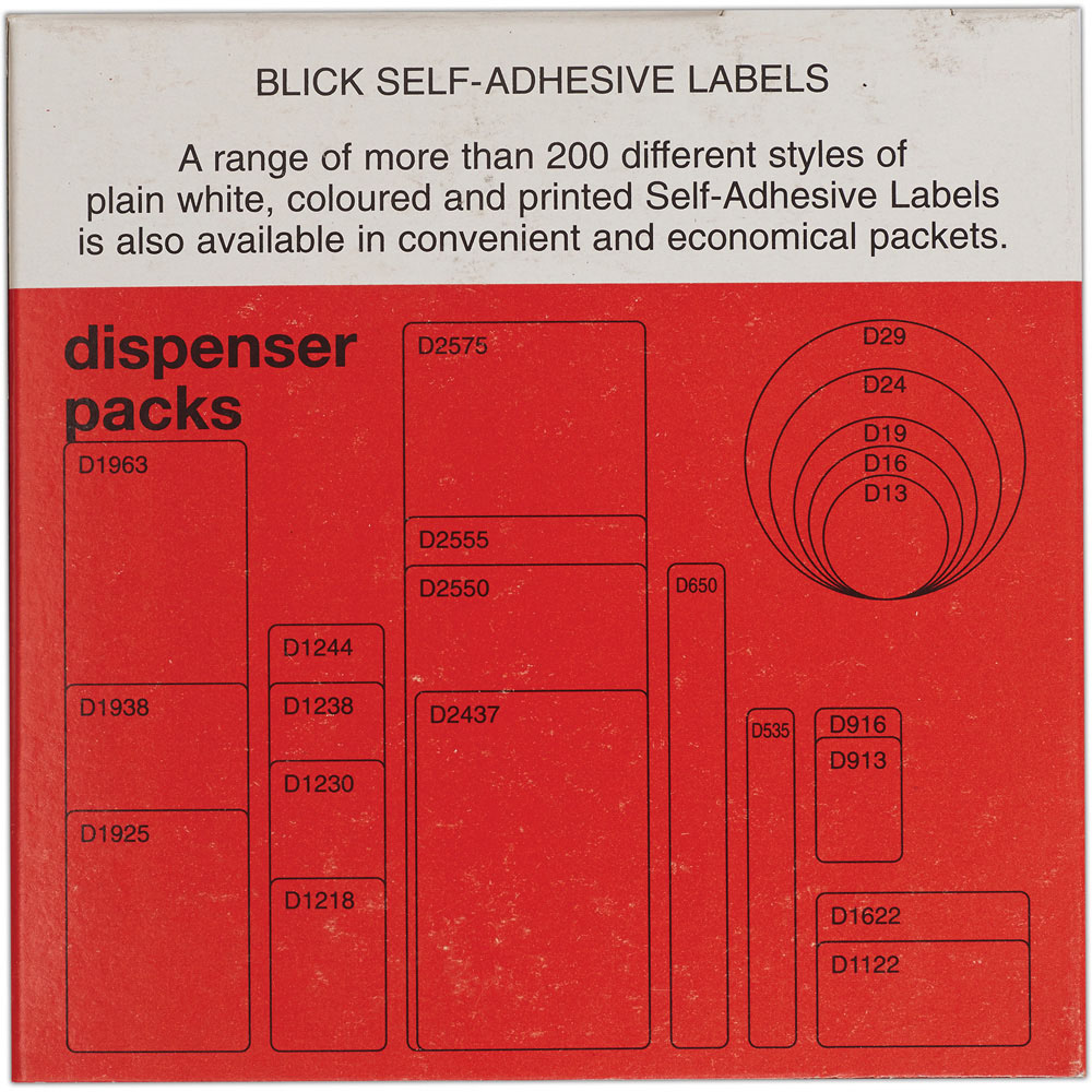 Blick Blue Rectangular Self Adhesive Label in Dispenser 16 x 22mm 1440 Pack Image 3