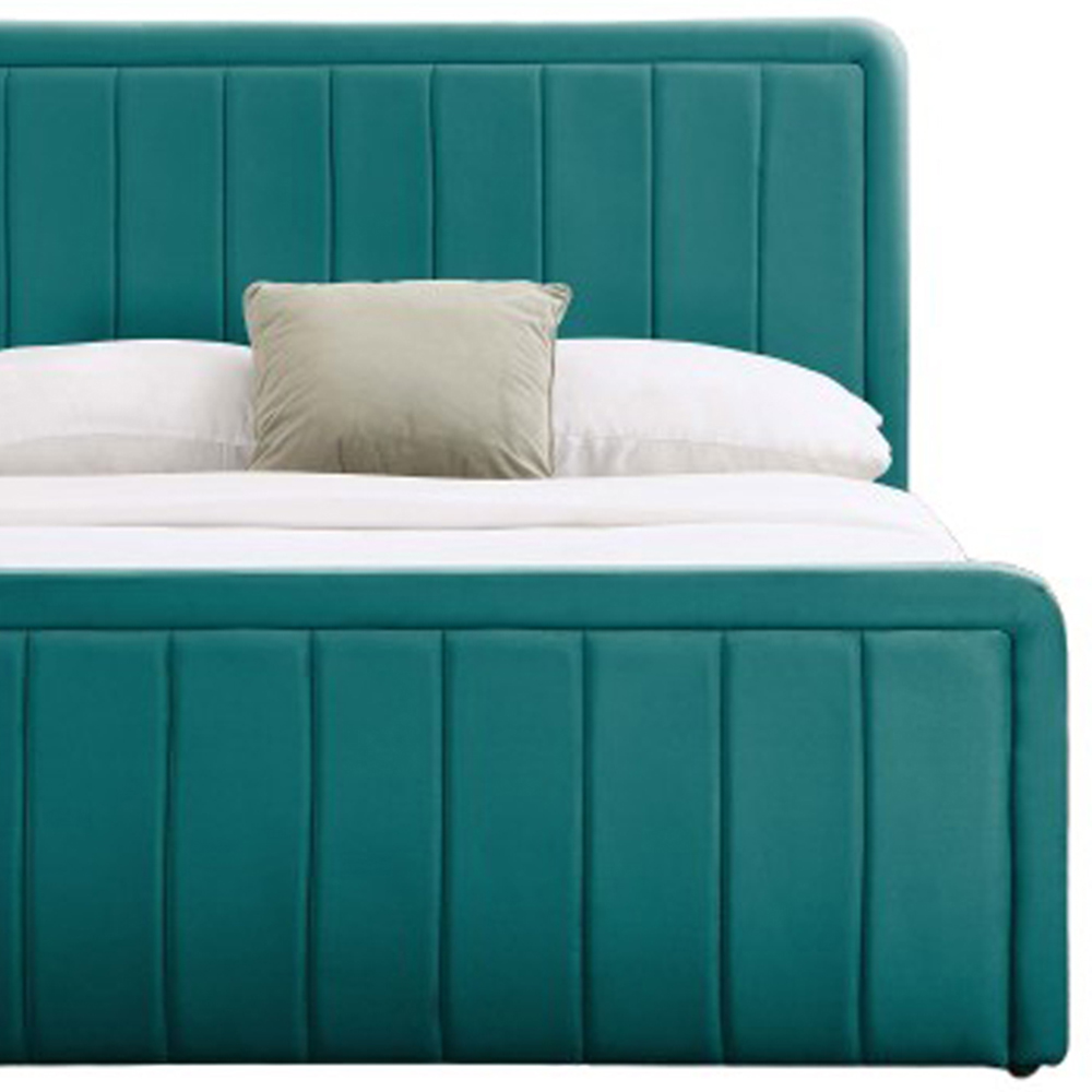 Comfy Living Double Green Brushed Velvet Ottoman Bed Frame Image 3