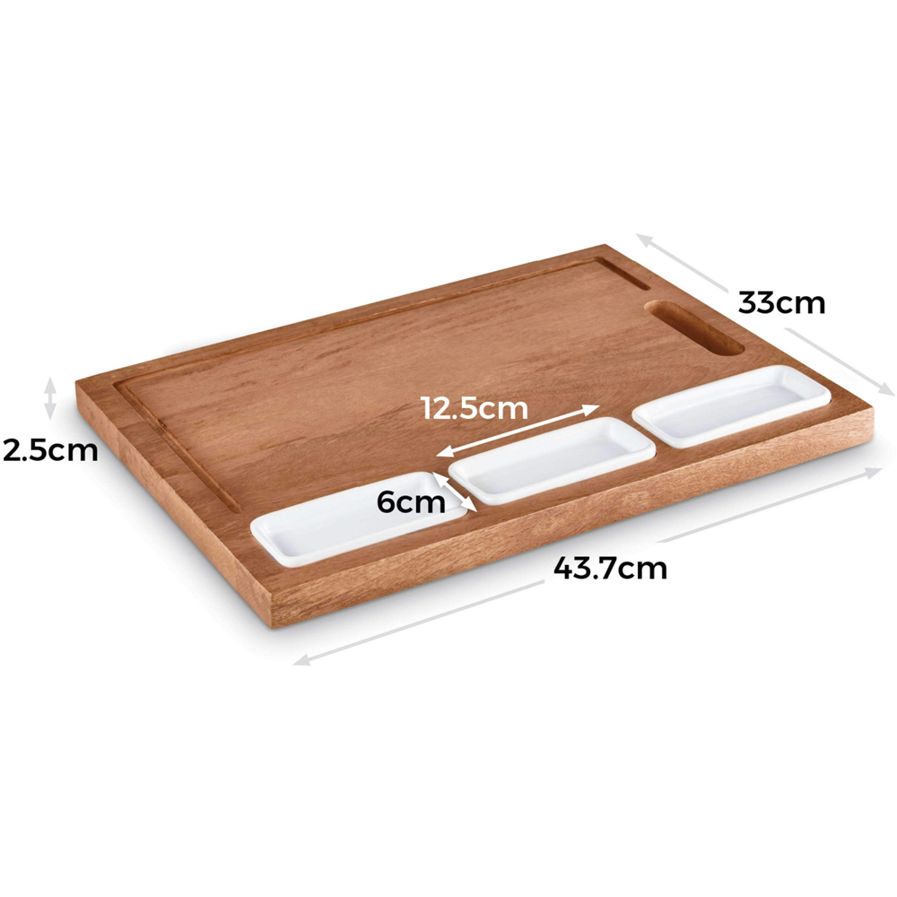 Tower Multipurpose Mango Wood Chopping Board with 3 Ceramic Bowls Image 9