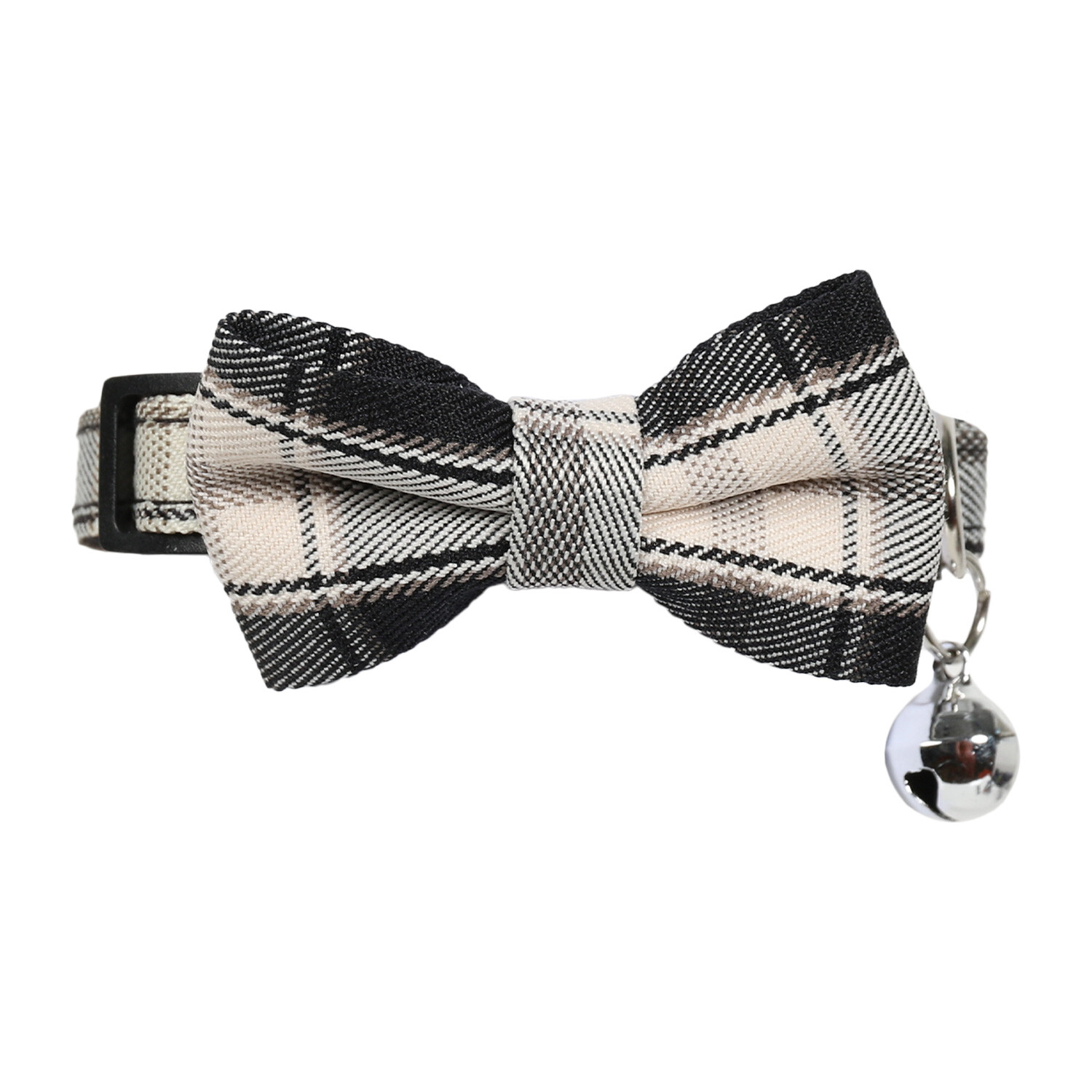 Bowtie Cat Collar - Black Plaid Image 2