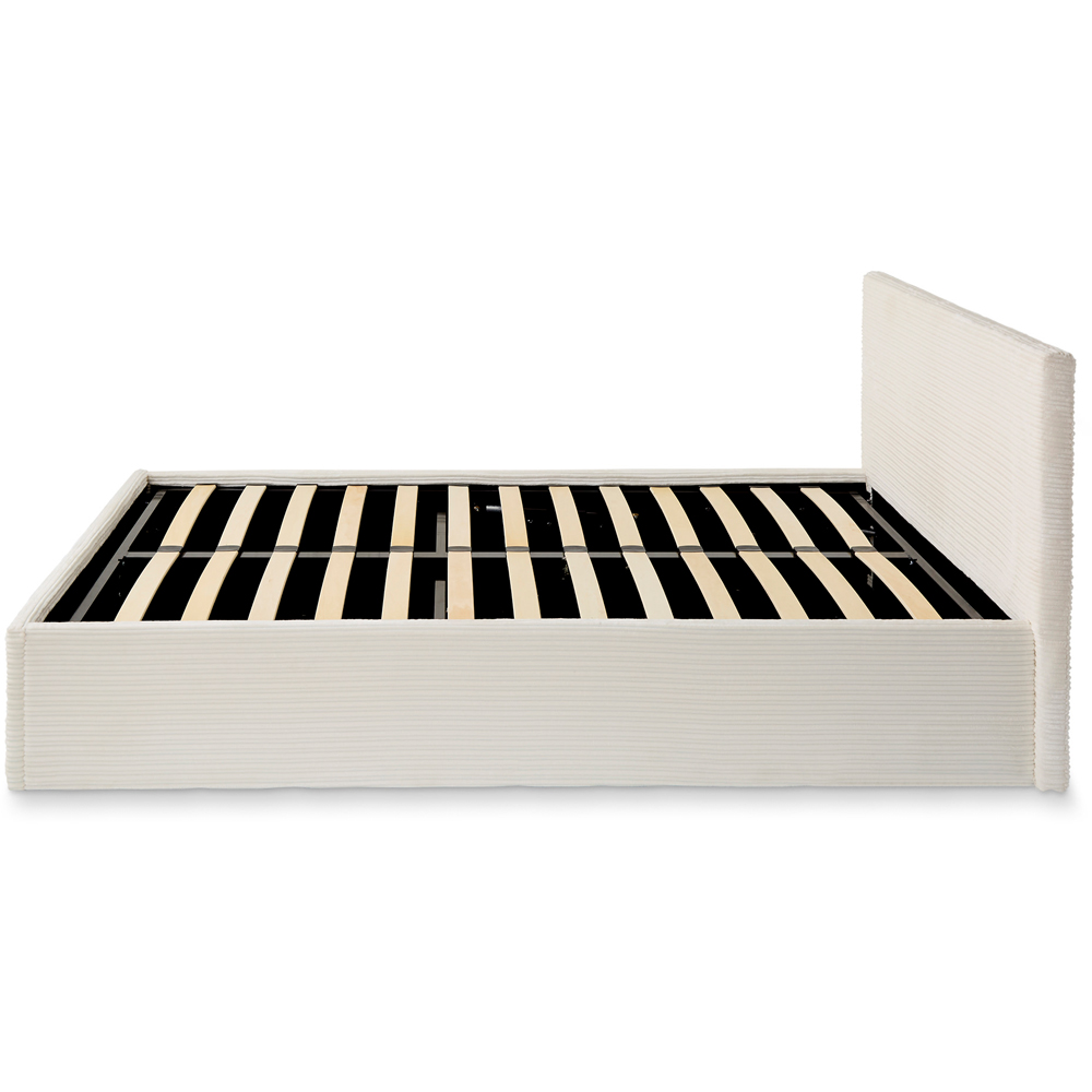 GFW Double Cream Corduroy End Lift Ottoman Bed Image 5