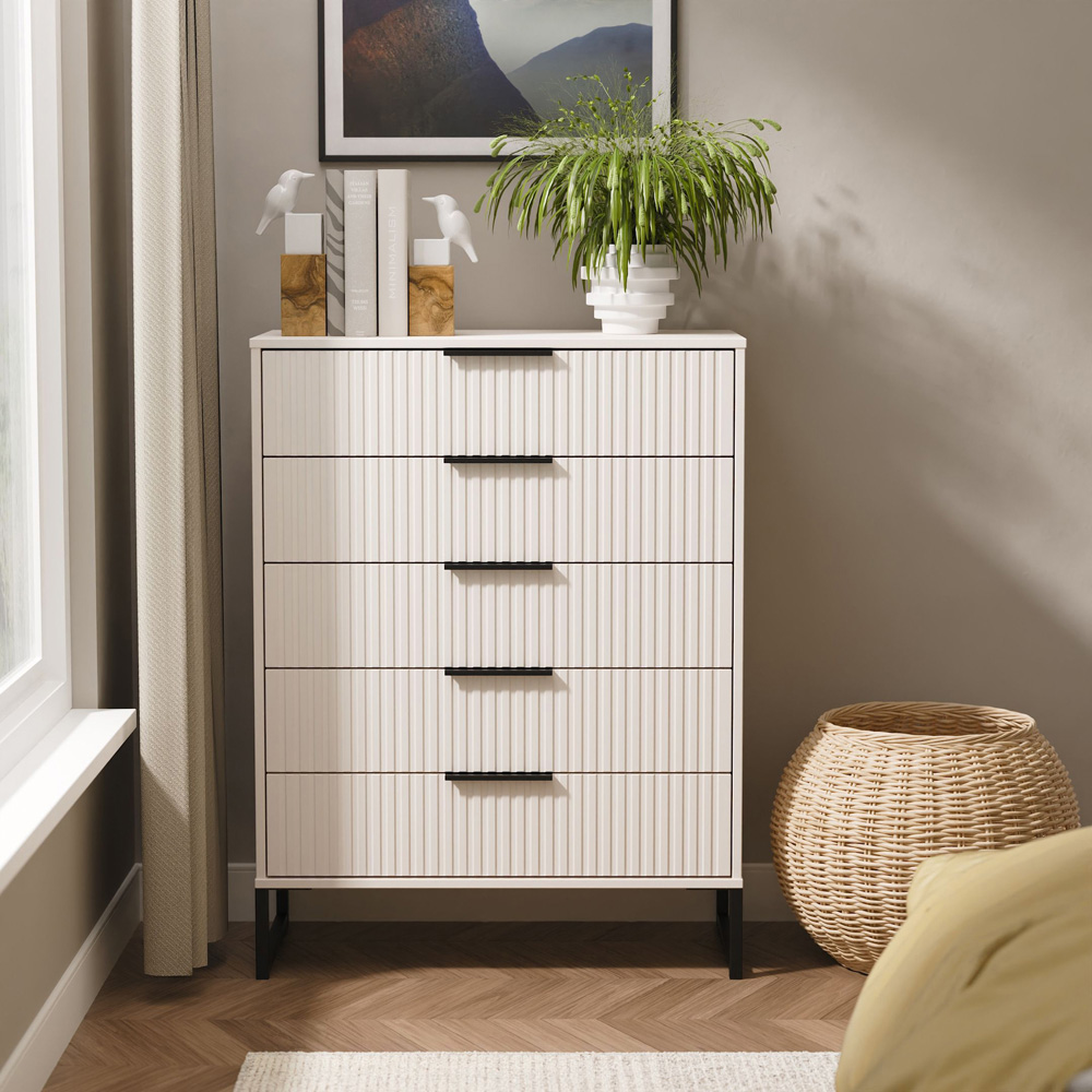 Crowndale Fluted 5 Drawer Kashmir Matt Chest of Drawers Ready Assembled Image 7
