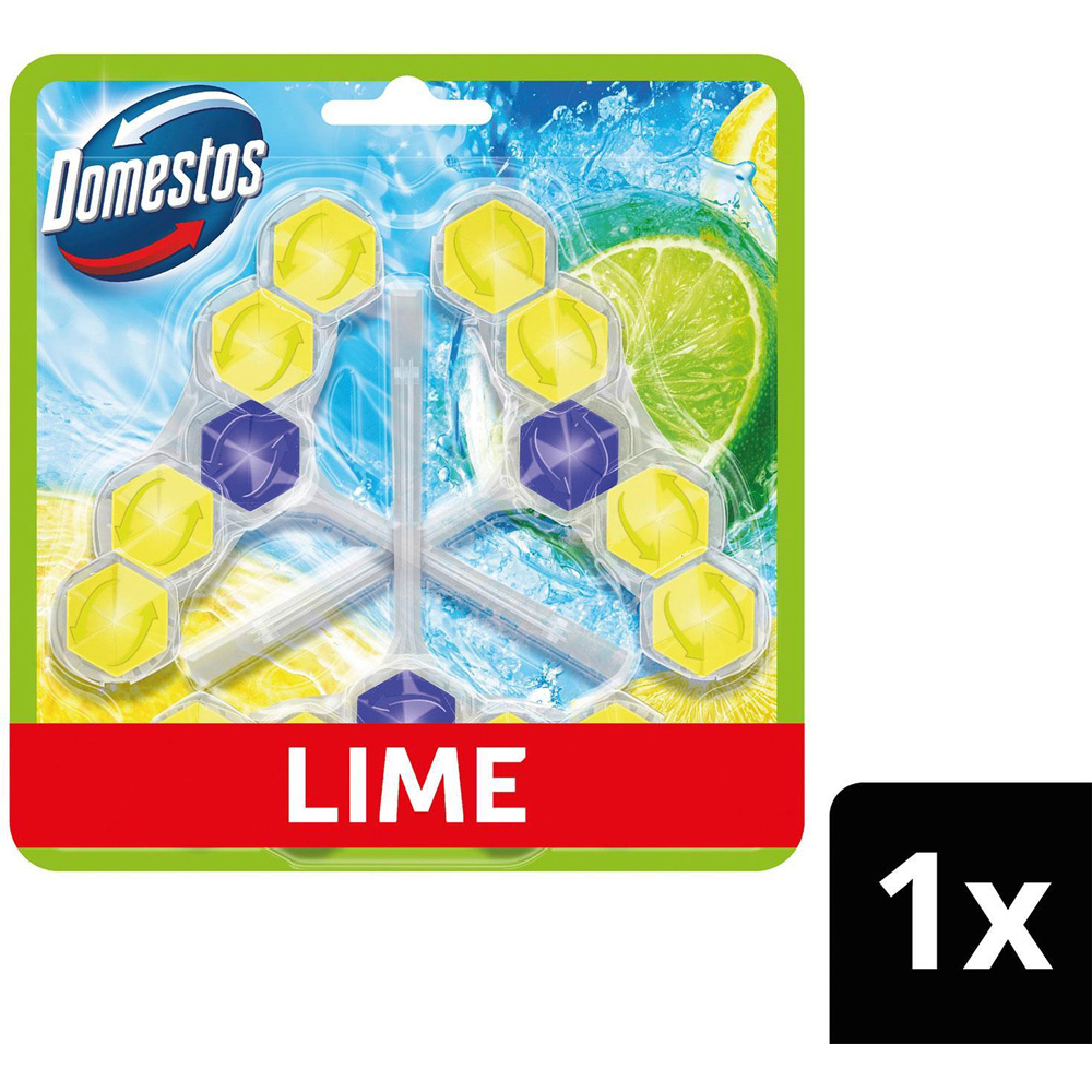 Domestos Power 5 Lime Toilet Rim Block Trio Pack 50g 10 Pack Image 3