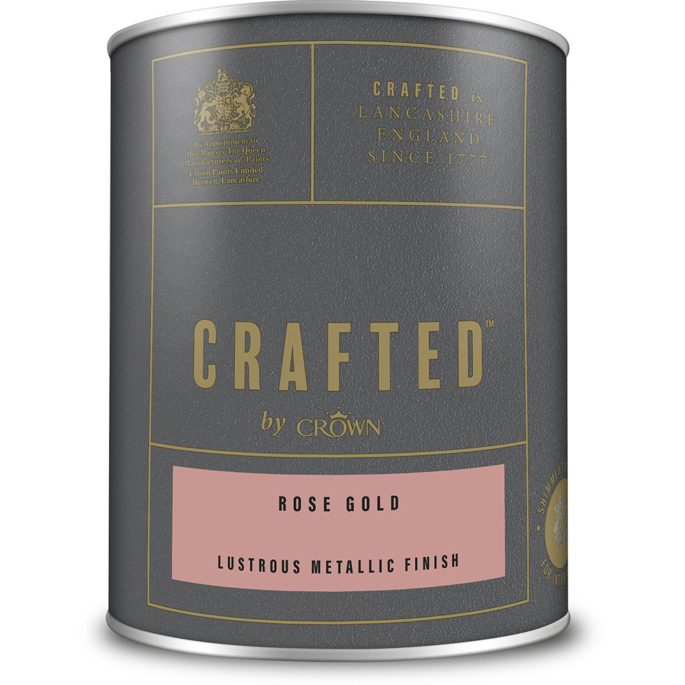 Crown Crafted Walls Wood & Metal Rose Gold Lustrous Metallic Shimmer Emulsion Paint 1.25L Image 2