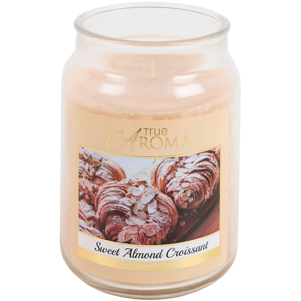 True Aroma Large Mason Jar Candle Sweet Almond Croissant Image 3