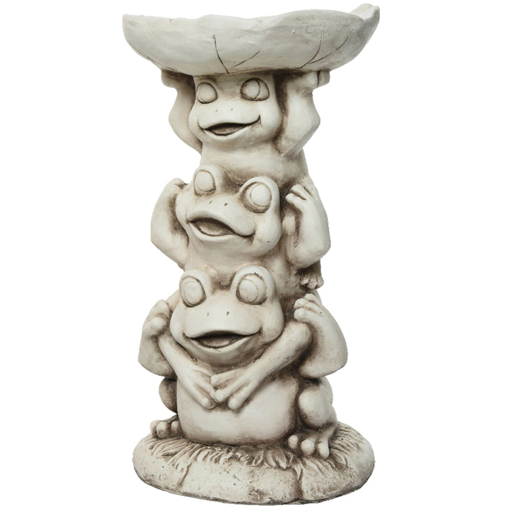 Stone Frog Bird Bath Image 1