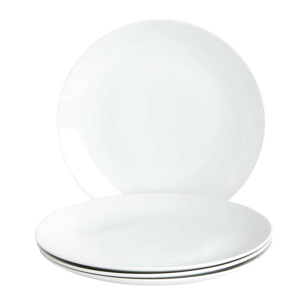 Wilko 12 piece Coupe White Dinner Set Image 2