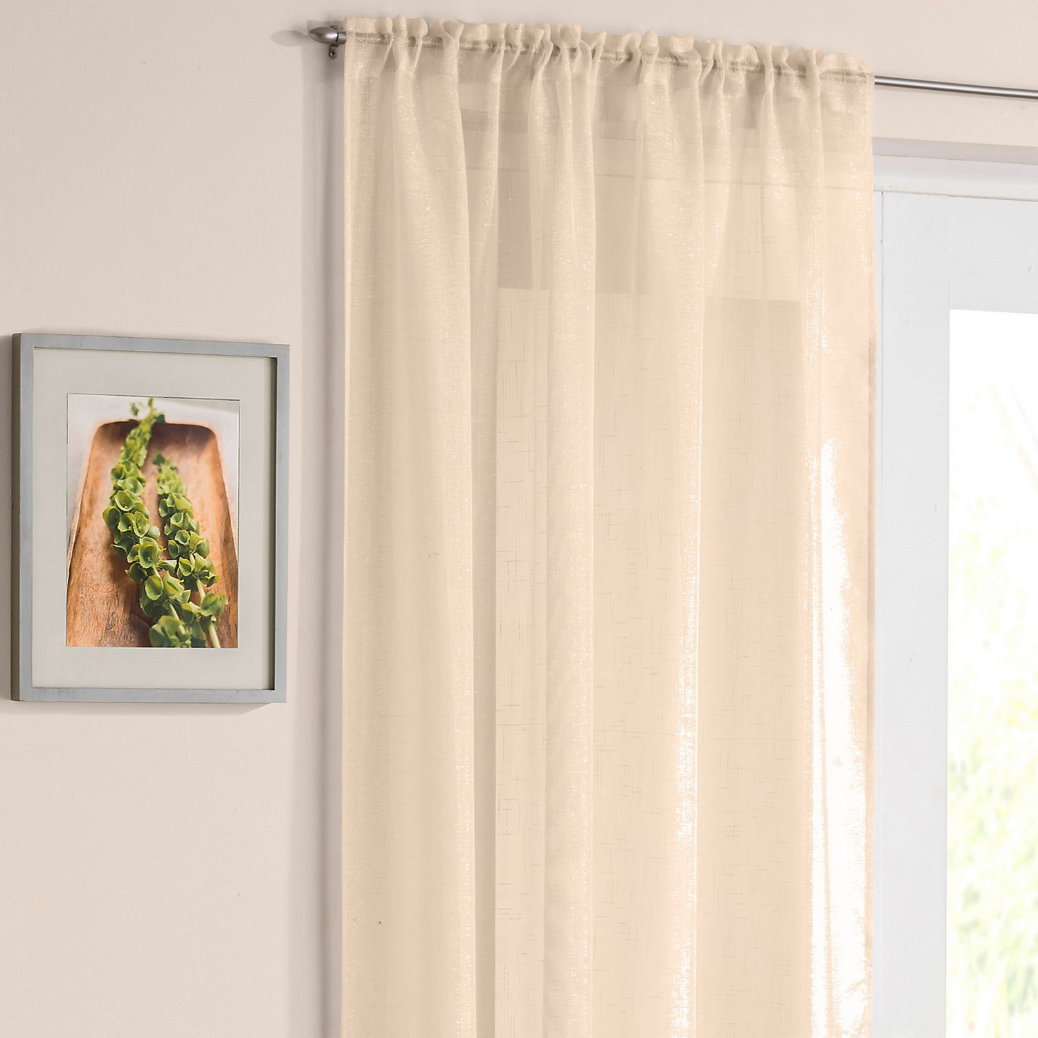 Casablanca Cream Panel Voile Curtain 183 x 138cm Image 1