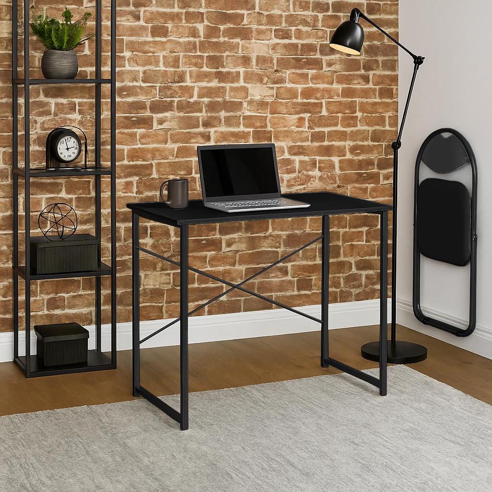Harbour Housewares Wooden Computer Desk Black Image 5