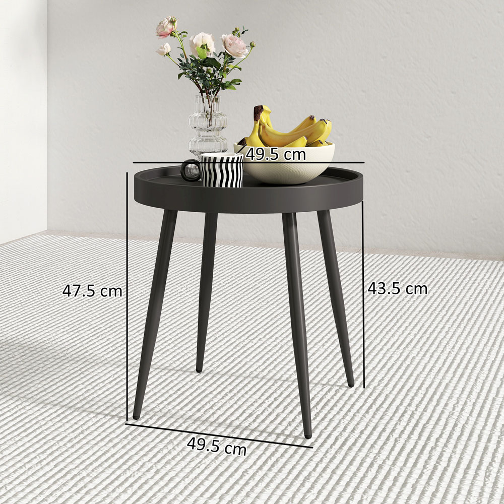 Outsunny Black Plastic Round Outdoor Coffee Table Image 9