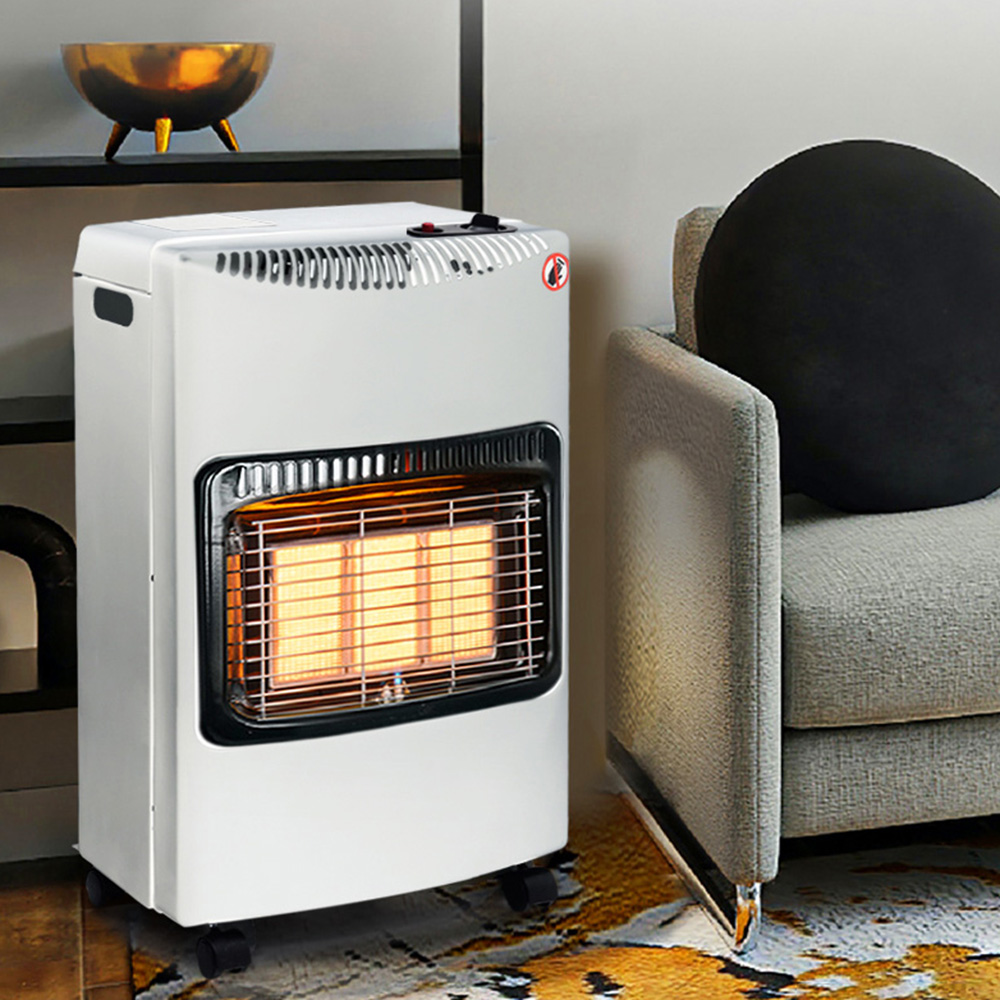 Living and Home Ceramic Gas Heater with Wheels White Image 5
