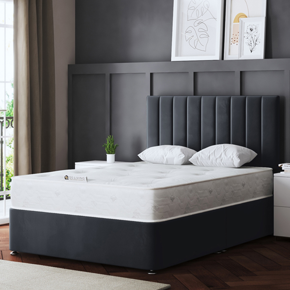 DS Living Amelia Super King Size Steel Upholstered Panel Divan Bed Image 1
