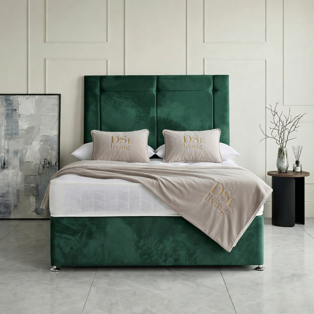 DS Living Kingsley Super King Size Green Plush Divan Bed Image 4