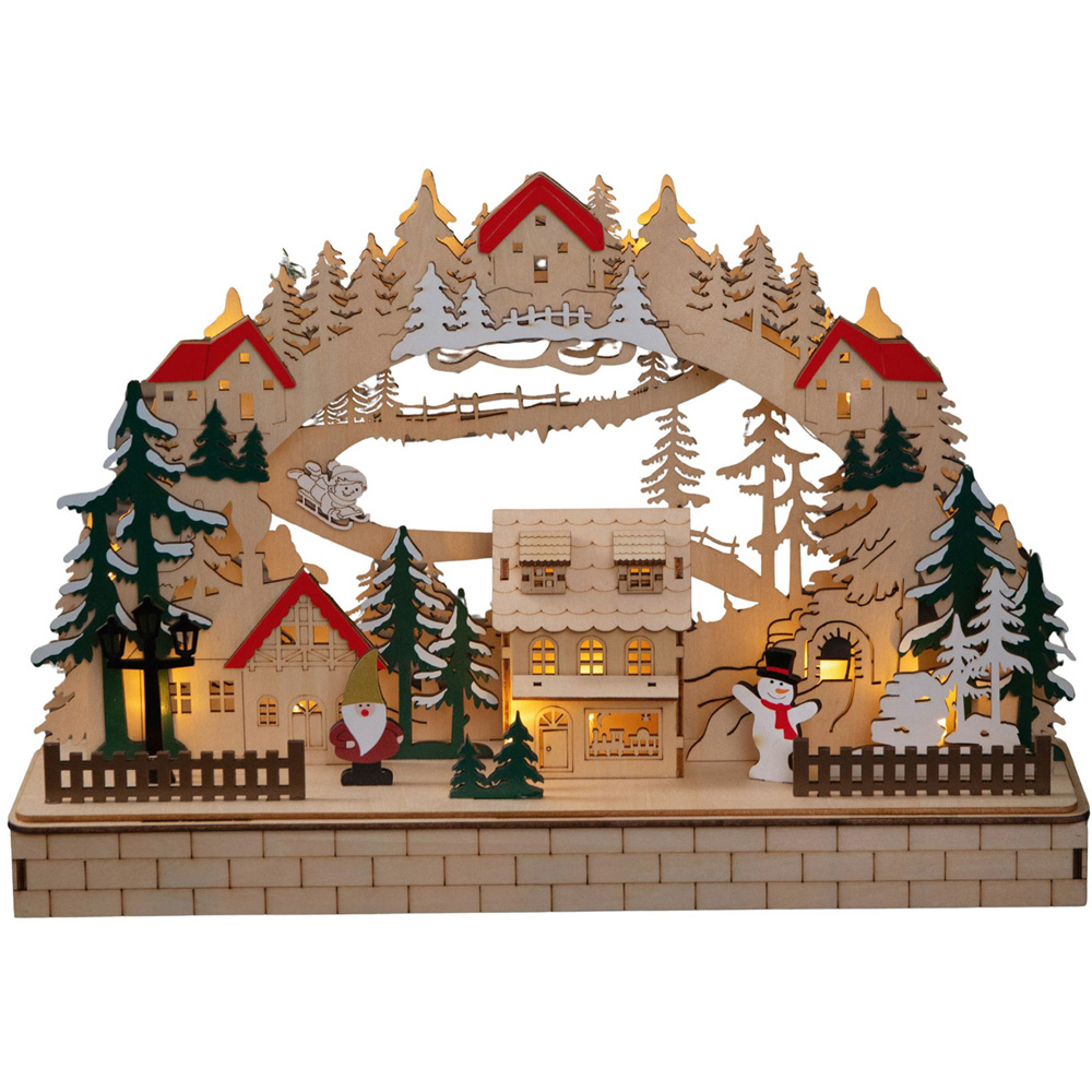 Samuel Alexander 12 Warm White LED Wooden Alpine Scene Christmas Decoration 40cm Image 7