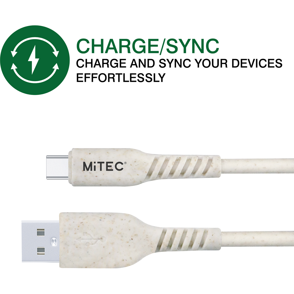 MiTEC Natural Bioplastics USB-C to USB-A Cable 1m Image 2