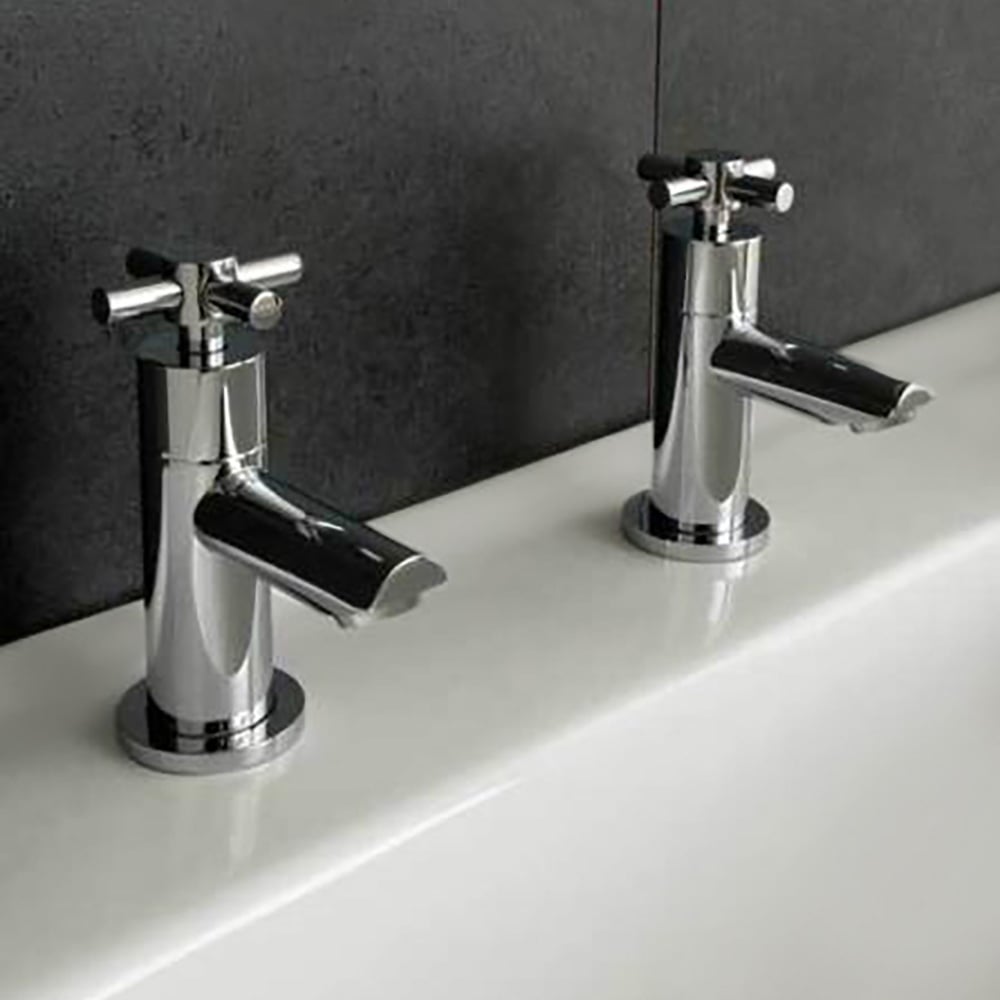 Nes Home Croxen Chrome Cross Head Twin Bath Taps Image 2
