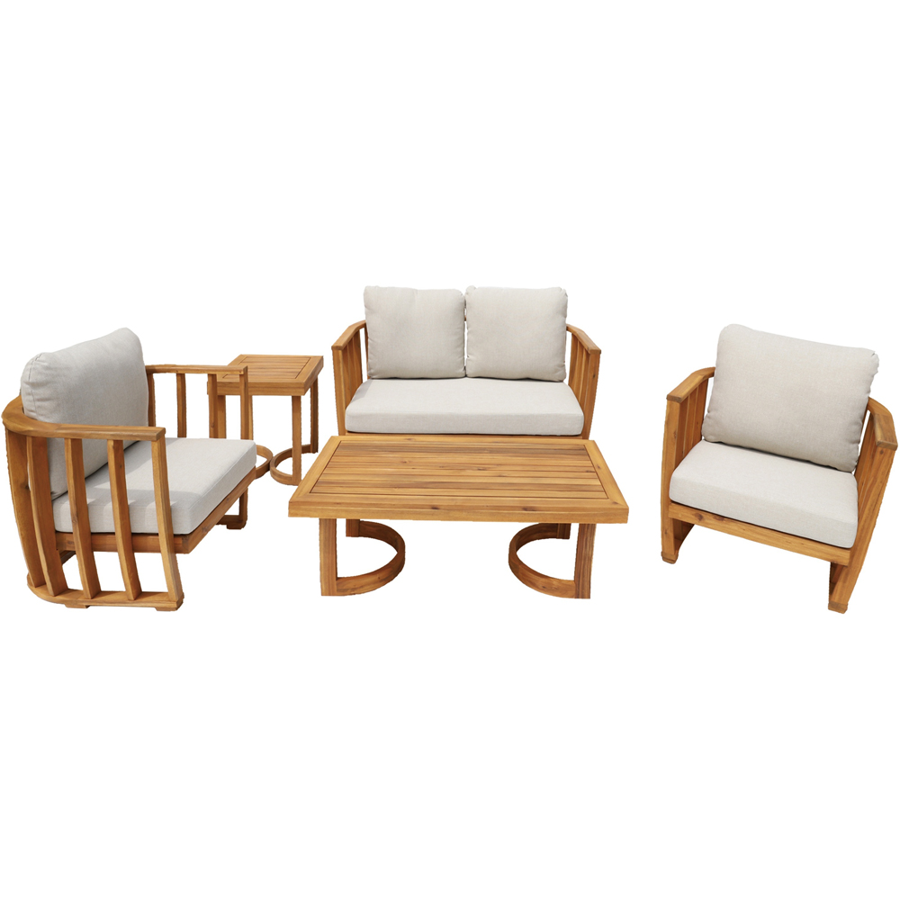 Direct Wicker 5 Piece Wooden Garden Furniture Set Image 2