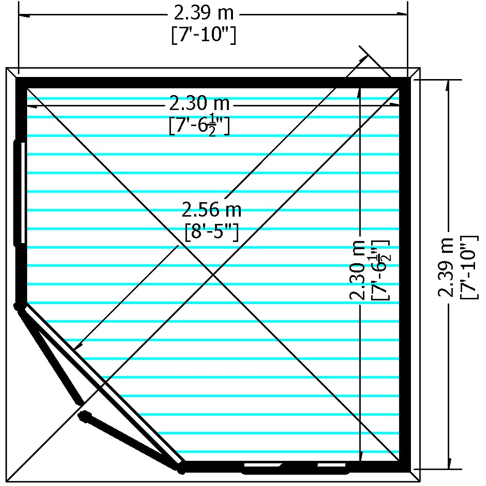 Shire Larkspur 8 x 8ft Double Door Shiplap Apex Summerhouse Image 4