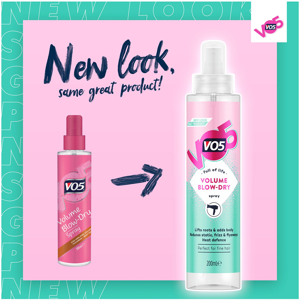 VO5 Volume Heat Activation Blow-Dry Hair Spray 200ml 6 Pack Image 9