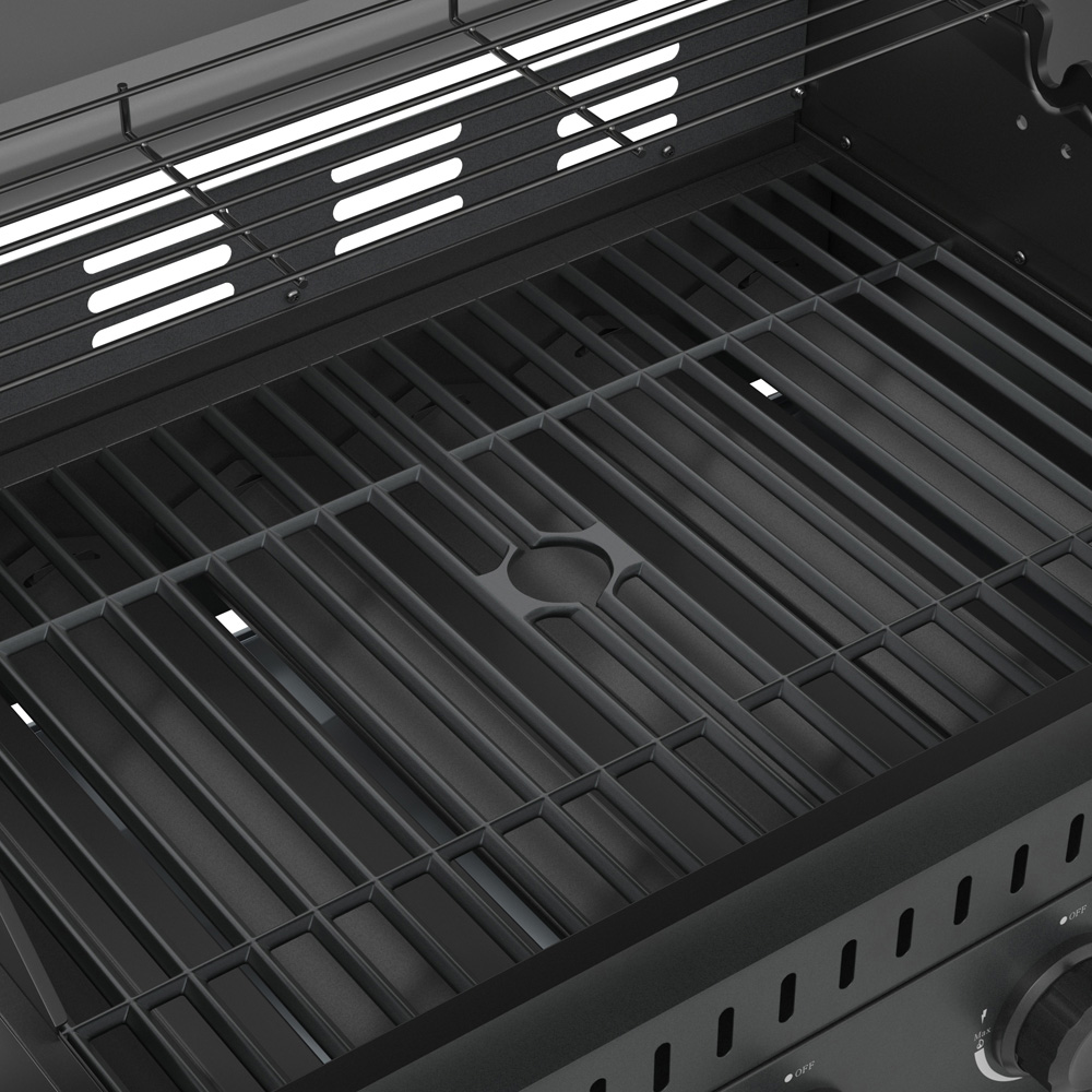 Ottimo 350 4 Burner Matt Grey and Black Gas BBQ with Side Burner Image 5