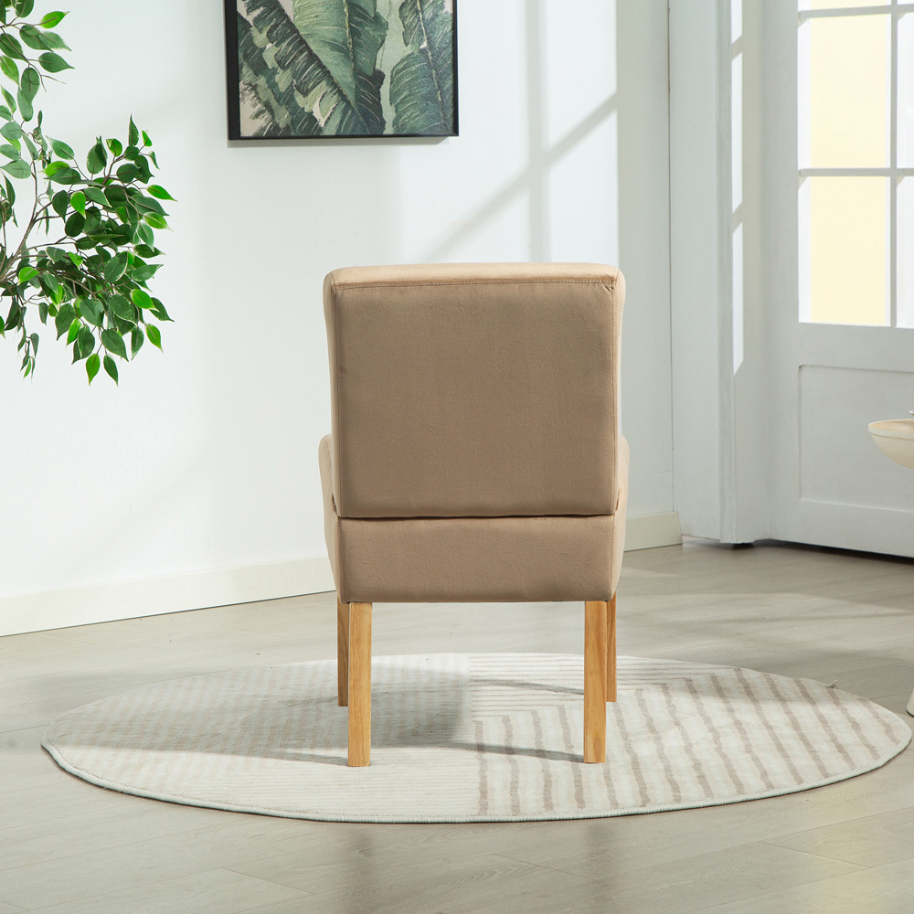 Artemis Home Corina Brown Velvet Fabric Armless Accent Chair Image 4