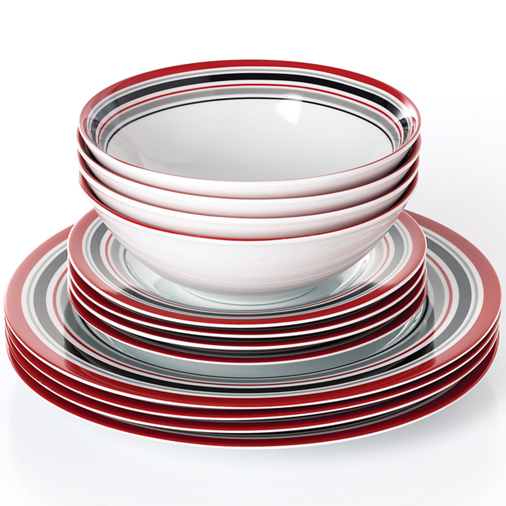 Waterside Brompton Burgundy 12 Piece Dinner Set Image 3