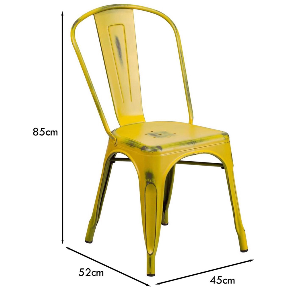 FWStyle Set of 4 Yellow Assembled Steel Chairs Image 6