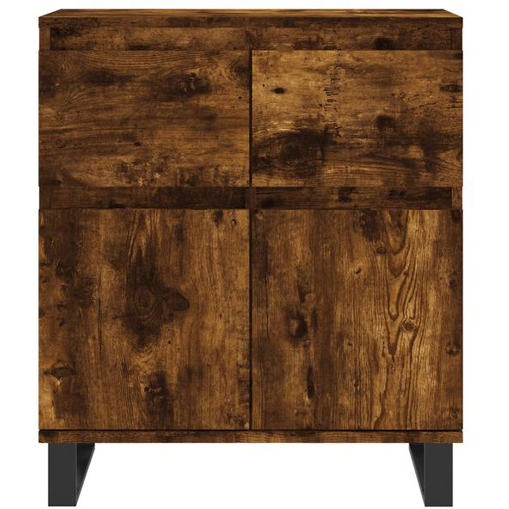 vidaXL 2 Door 2 Drawer Smoked Oak Sideboard Image 3