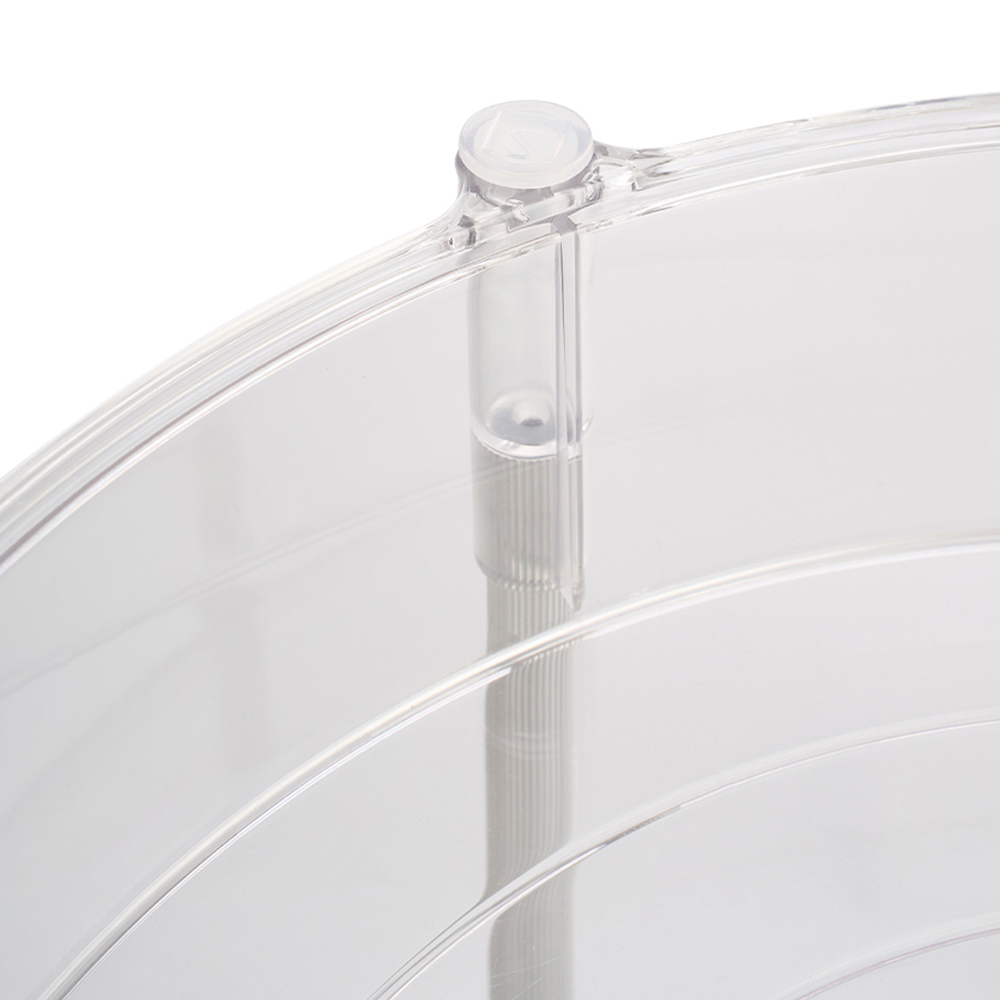 Living and Home 3 Shelf Clear Round Rolling Storage Cart Image 4