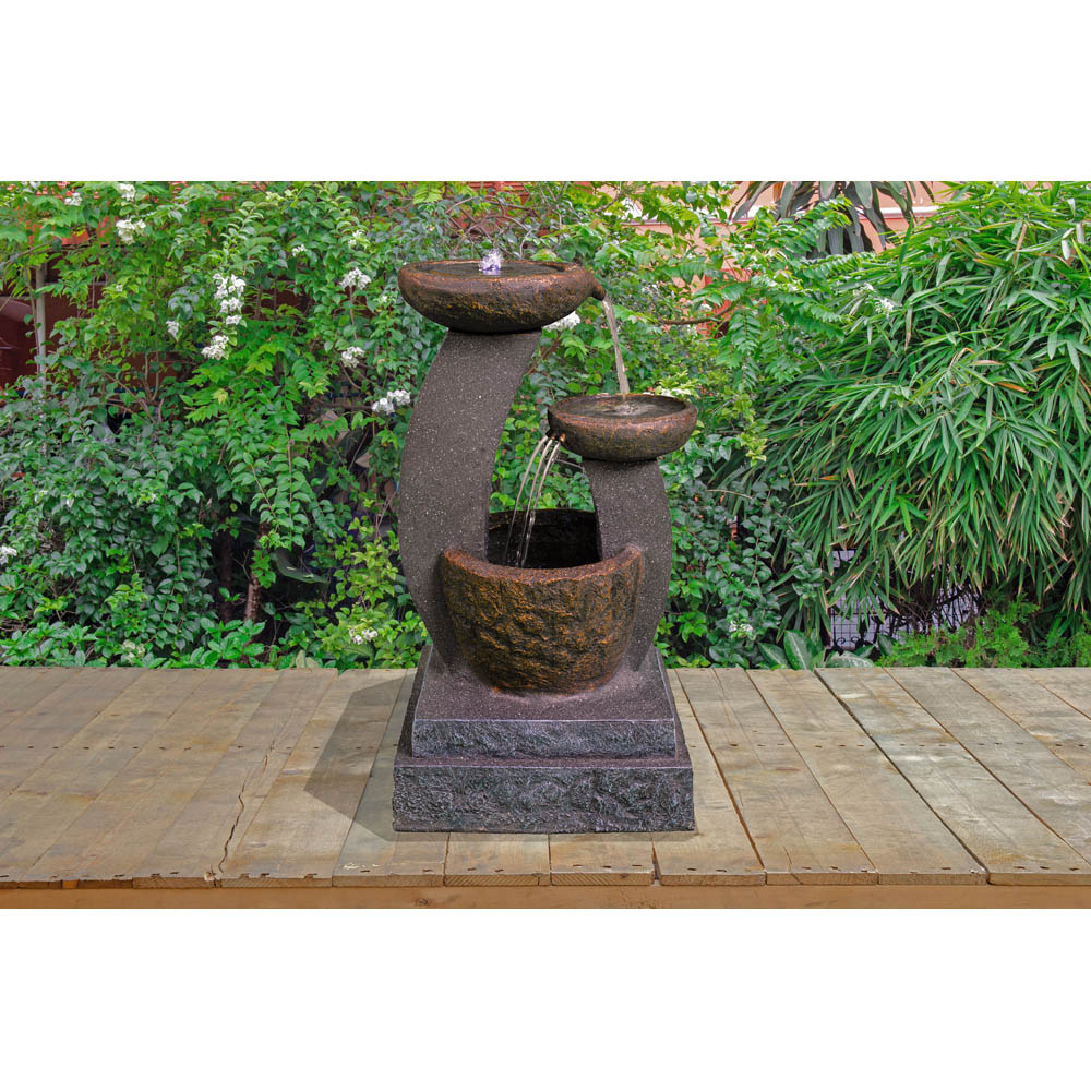MDA Designs Shinto Garden Outdoor Water Feature with LED Lighting Image 7
