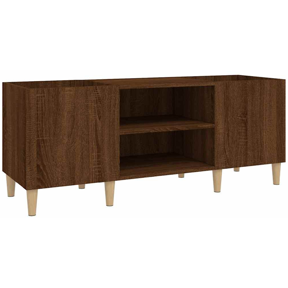 vidaXL 2 Shelf Brown Oak Record Cabinet Image 2