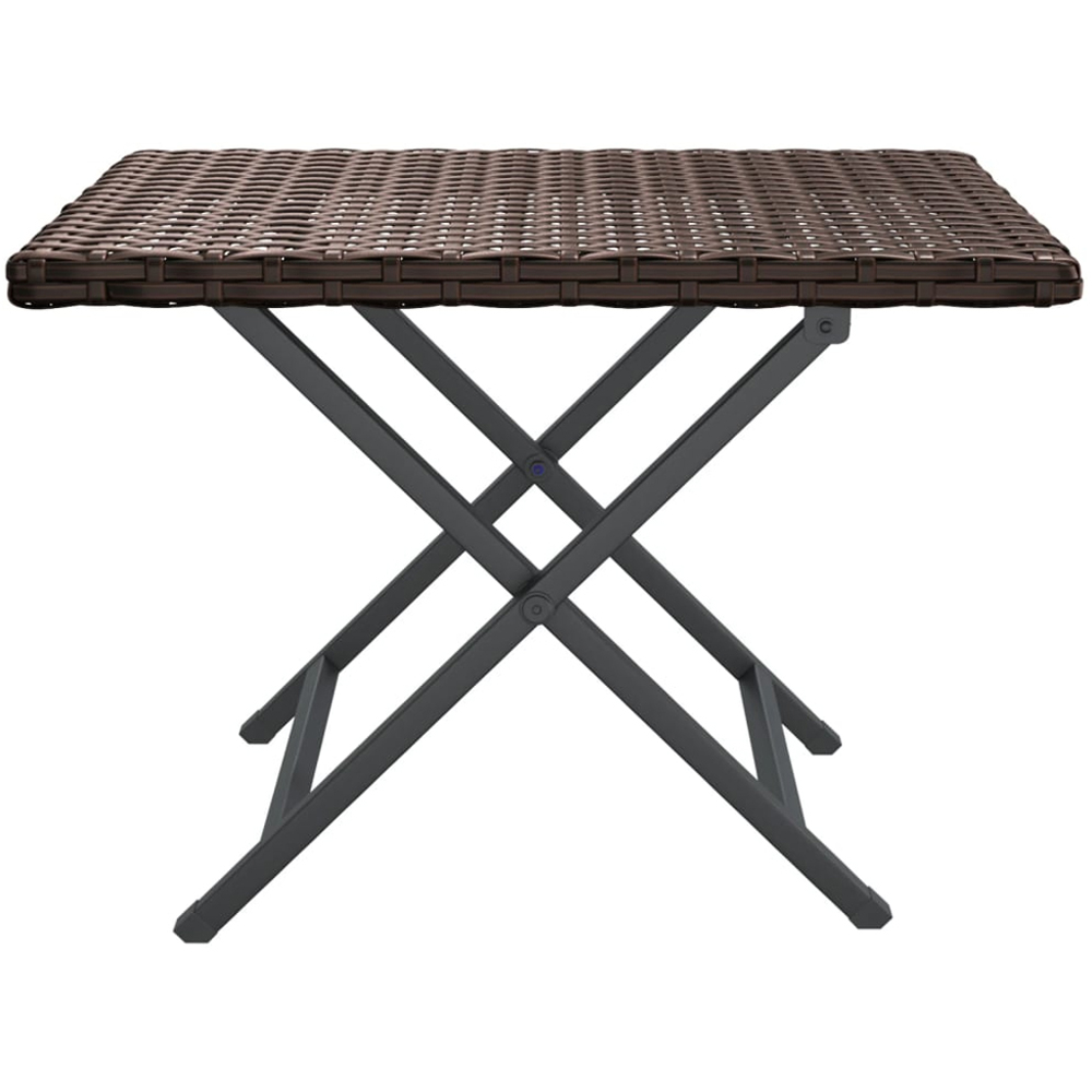 vidaXL Brown Polyrattan Foldable Garden Table Image 3