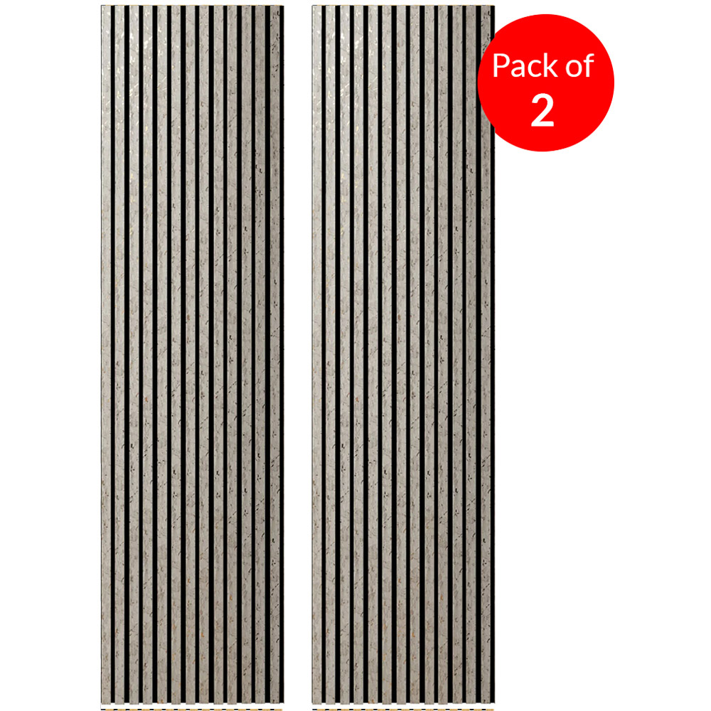 Britwall Beige and Gold Dot Design Linear Acoustic Wall Panel 2400 x 600 x 21mm 2 Pack Image 3
