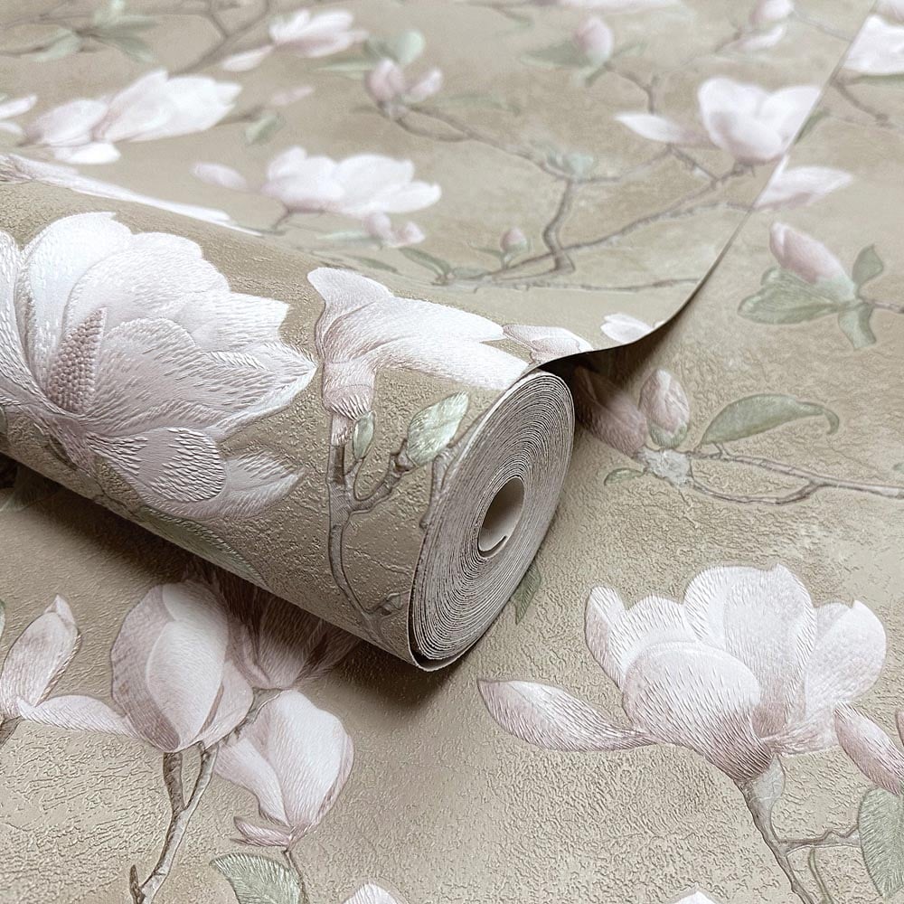 Holden Decor Petalina Beige and Pink Wallpaper Image 2