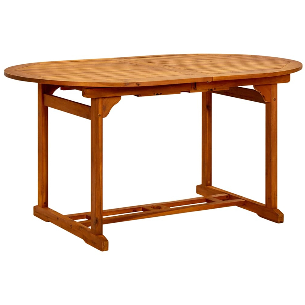 vidaXL 8 Seater Solid Acacia Wood Foldable Oval Garden Dining Table Brown Image 2