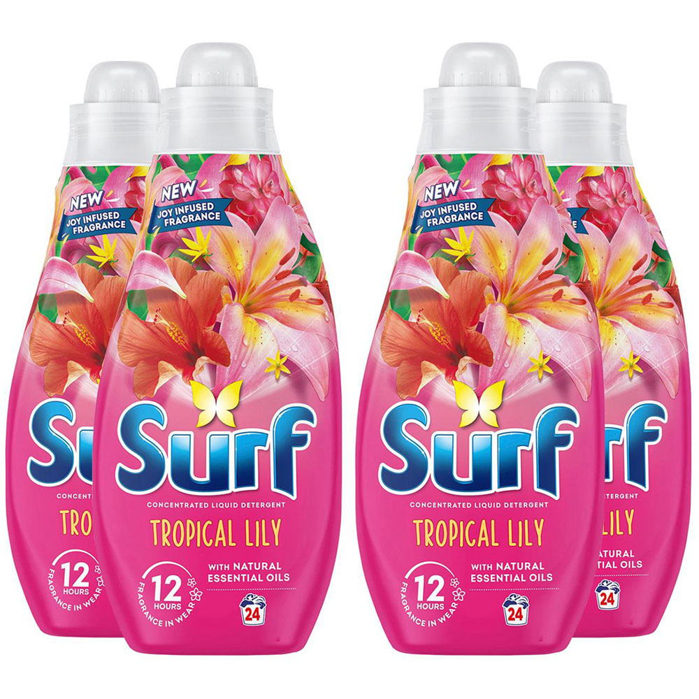 Surf Tropical Lily Laundry Detergent 24 Washes 650ml 4 Pack Image 1