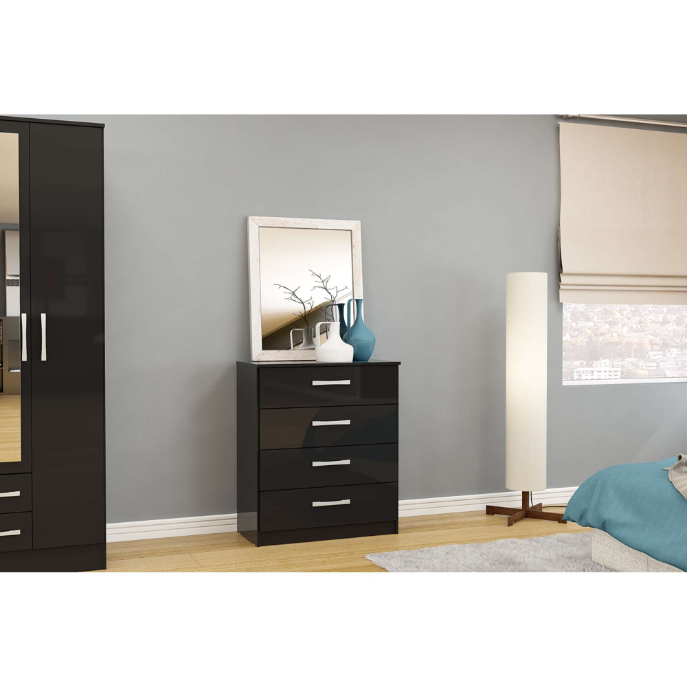 Birlea Lynx Black 4 Piece Bedroom Furniture Set Image 3