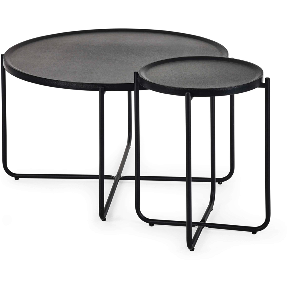 Julian Bowen Sagrada Black Round Coffee and Lamp Table Set Image 2