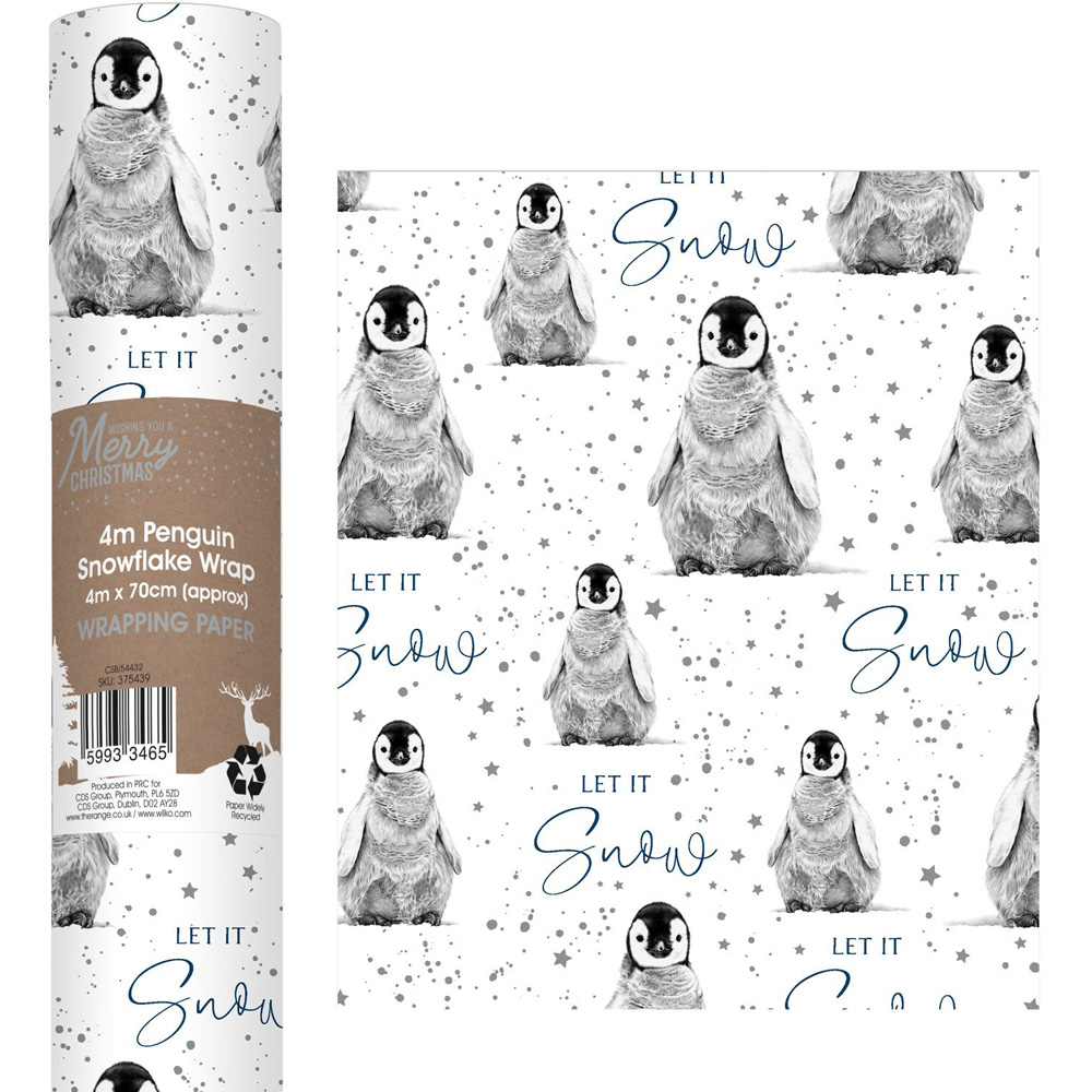 Penguin or Snowflake Gift Wrap - Mutlicolour Image 5