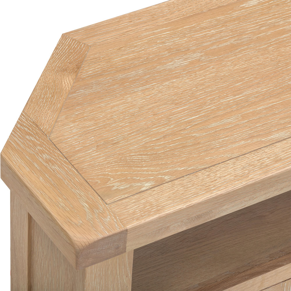 Seconique Windsor 2 Door Natural Oak Corner TV Unit Image 7