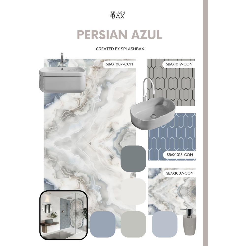Splashbax Premium Artisan Persian Azul Di Bond Shower Panel 2400 x 1220mm Image 8