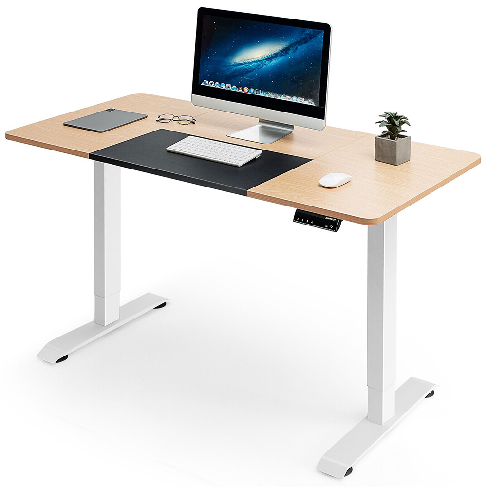 Costway Electric Height Adjustable Standing Desk Natural Image 2