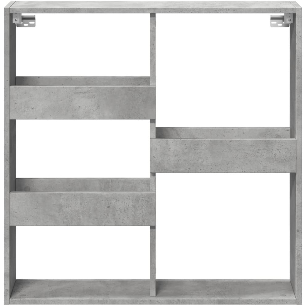 vidaXL 3 Shelf Concrete Grey Floating Wall Shelf Image 4