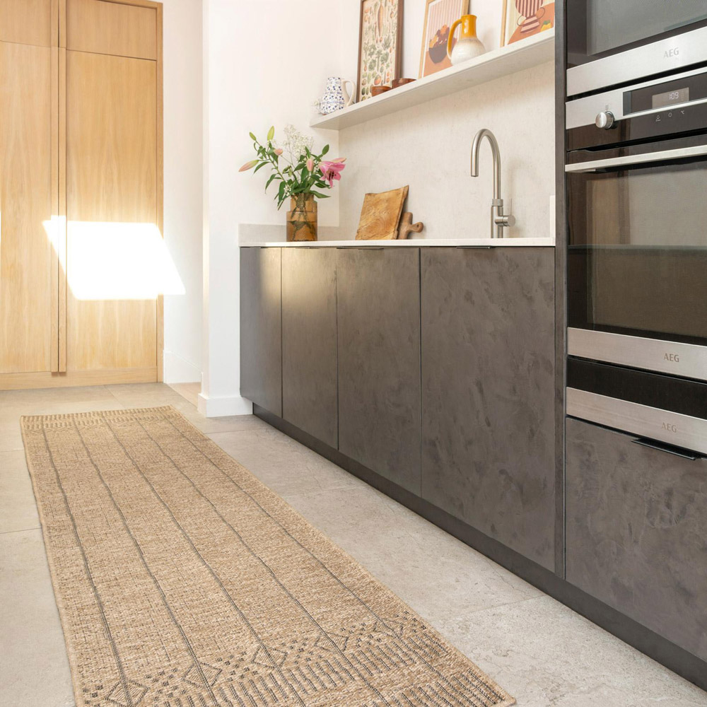 Kukoon Kai Neutral and Black Flat Scandi Rug 120 x 170cm Image 1