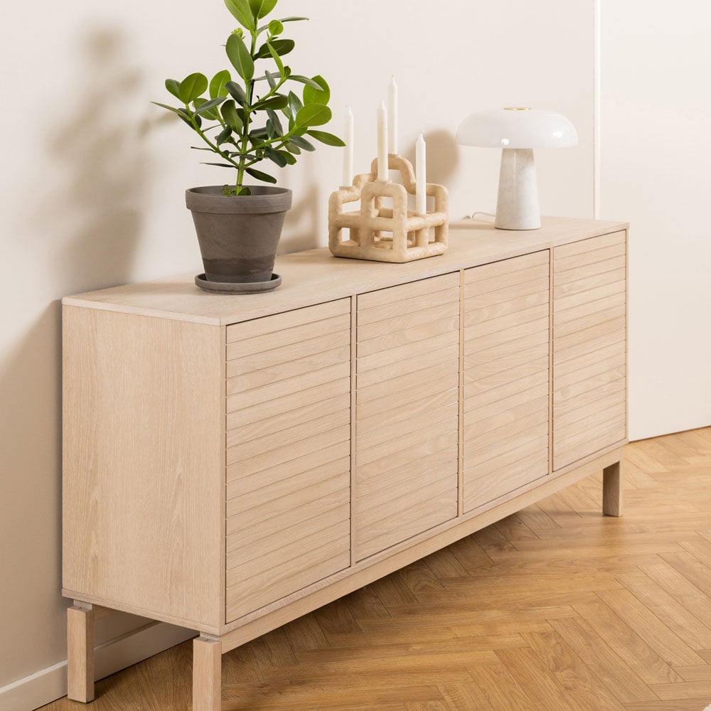 Florence Linley 4 Door White Oak Sideboard Image 9