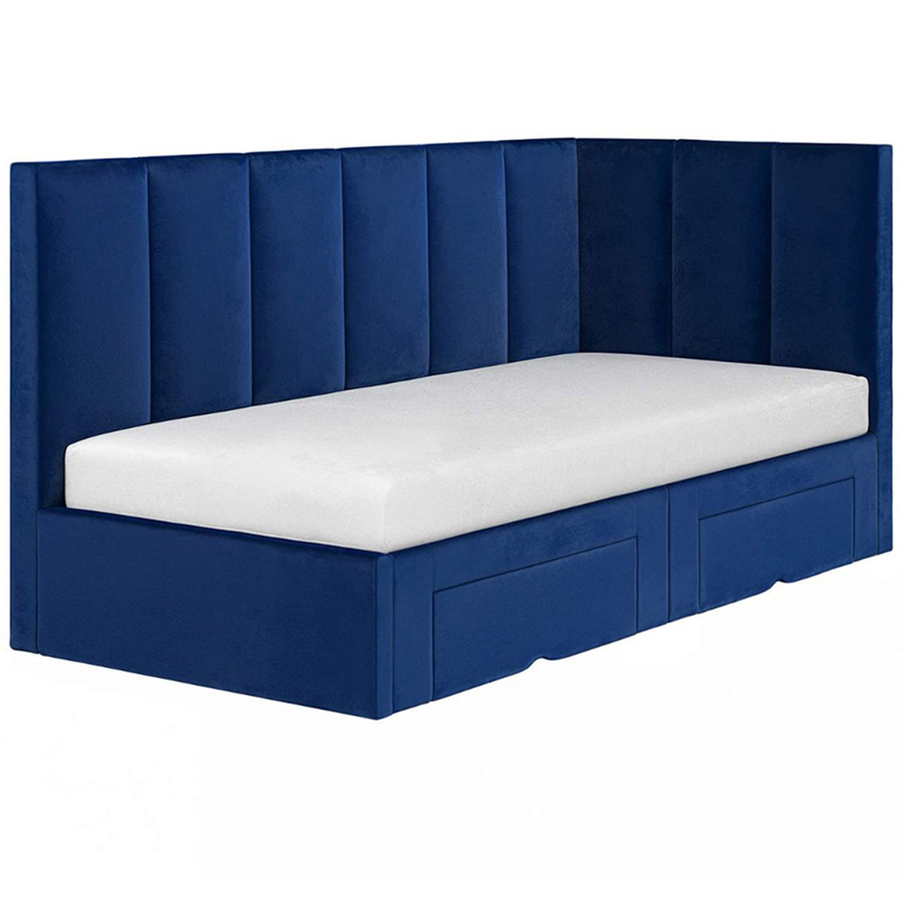 Flair Harley 2 Drawers Navy Velvet Bed Frame Image 2