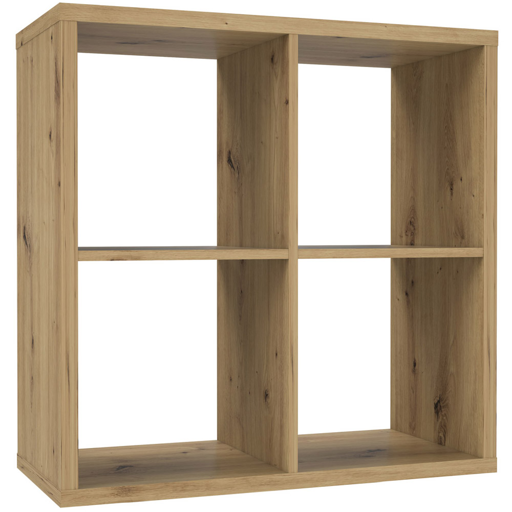 Florence Mauro 4 Cube Artisan Oak Bookshelf Image 2