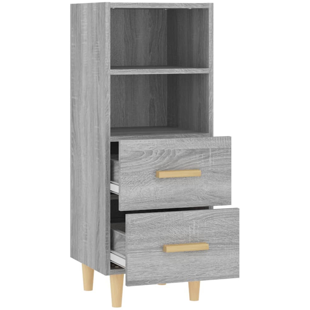 vidaXL 2 Drawer 2 Shelf Grey Sonoma Sideboard Image 6